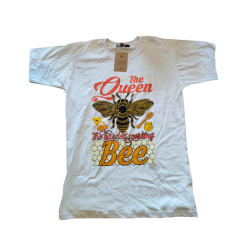 T-Shirt Print Wit - Queen Bee