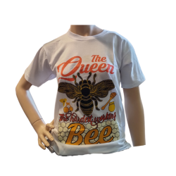 T-Shirt Print Wit - Queen Bee